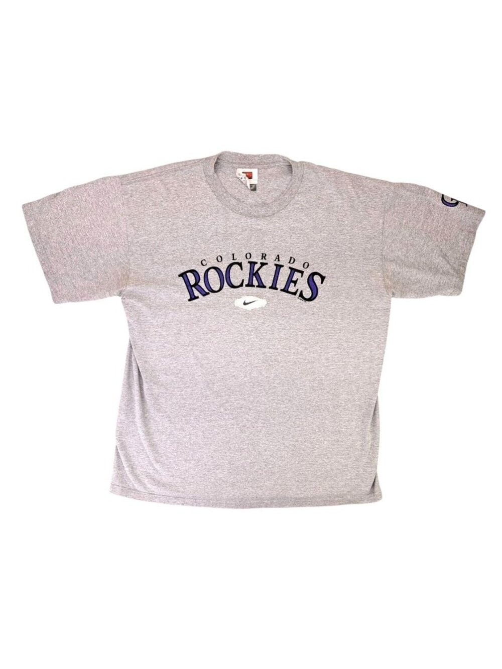 Vintage Colorado Rockies Nike Men Large Gray Short-Sleeve T-Shirt MLB Baseball